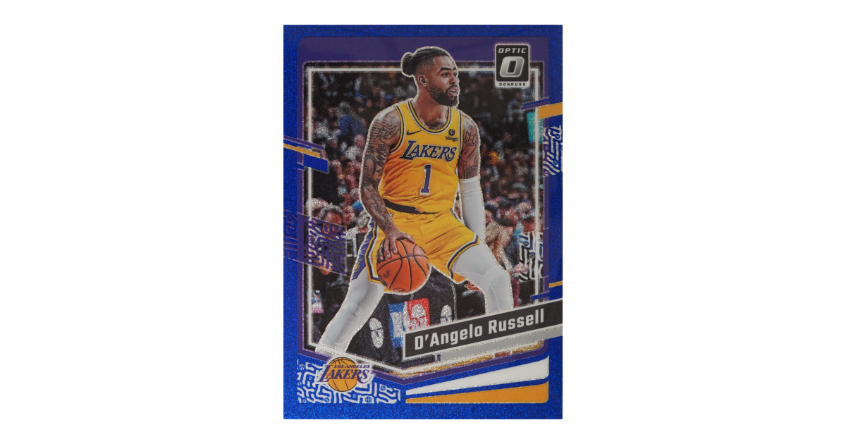 D'Angelo Russell · 2023 Panini Donruss Optic Base Blue Glitter · #11/15 ...